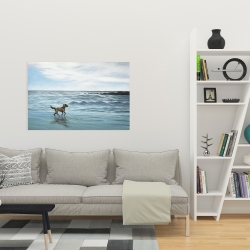 Toile 24 x 36 - Chien à la plage