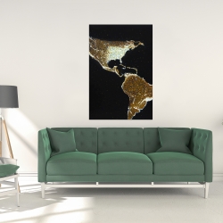 Canvas 24 x 36 - American continent at night