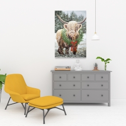 Canvas 24 x 36 - Highland christmas cow