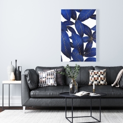 Canvas 24 x 36 - Abstract modern blue leaves