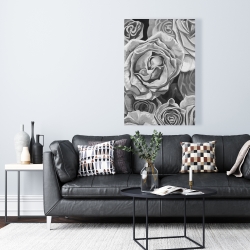 Toile 24 x 36 - Roses en tons de gris
