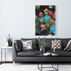 Canvas 24 x 36 - Set of colorful succulents