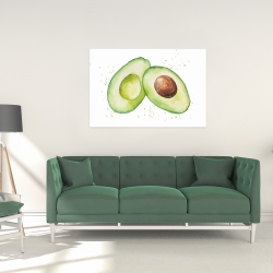 Toile 24 x 36 - Avocat ouvert à l'aquarelle