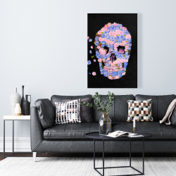 Canvas 24 x 36 - Skull of flowers in flight