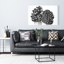 Canvas 24 x 36 - Three small pine cones