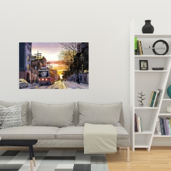 Toile 24 x 36 - Coucher de soleil une rue torontoise