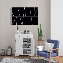 Canvas 24 x 36 - White stripes on black background