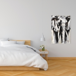 Canvas 24 x 36 - Grayscale elephant