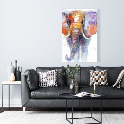 Canvas 24 x 36 - Colorful walking elephant