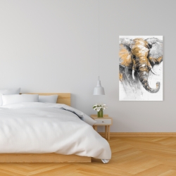 Toile 24 x 36 - Magnifique éléphant doré