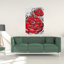 Canvas 24 x 36 - Abstract red roses