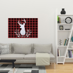 Toile 24 x 36 - Chevreuil sur cadrillé