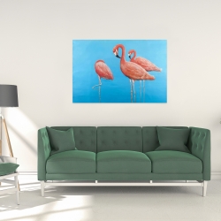 Canvas 24 x 36 - Group of flamingos