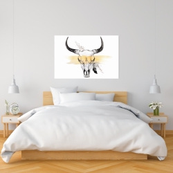 Canvas 24 x 36 - Cow skull with feather