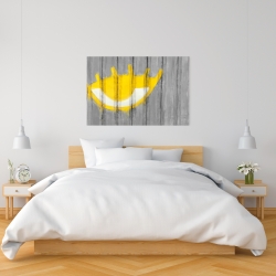 Canvas 24 x 36 - Yellow eye graffiti on a container