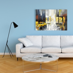Canvas 24 x 36 - Rainy busy street