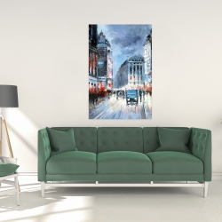 Canvas 24 x 36 - Abstract red and blue city