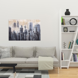 Toile 24 x 36 - Immeubles au travers des nuages