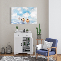 Canvas 24 x 36 - Sailboats in the sea