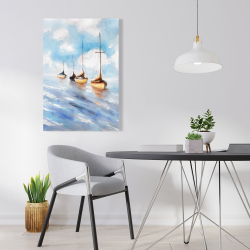 Canvas 24 x 36 - Sailboats in the sea