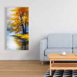 Canvas 24 x 48 - Two trees by the lake