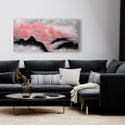 Canvas 24 x 48 - Gray and pink clouds