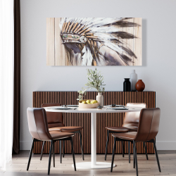 Canvas 24 x 48 - Indian with feathers