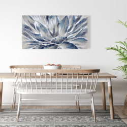 Canvas 24 x 48 - Blue and gray flower