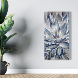 Canvas 24 x 48 - Blue and gray flower