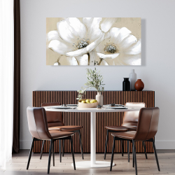 Canvas 24 x 48 - White abstract wild flowers