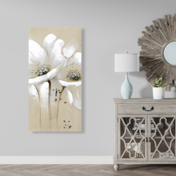 Canvas 24 x 48 - White abstract wild flowers