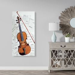 Toile 24 x 48 - Violon sur partitions