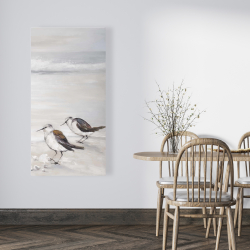 Canvas 24 x 48 - Two sandpipiers birds