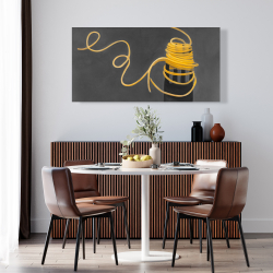 Canvas 24 x 48 - Spaghetti pasta around a fork