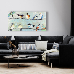 Canvas 24 x 48 - Small colorful birds
