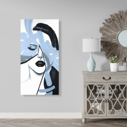Canvas 24 x 48 - Abstract blue woman portrait