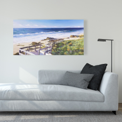 Toile 24 x 48 - Promenade à la plage