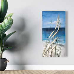 Canvas 24 x 48 - Wild herbs in the wind on at the beach