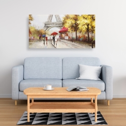 Canvas 24 x 48 - Passersby near the eiffel tower