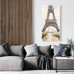 Canvas 24 x 48 - Eiffel tower with flying birds
