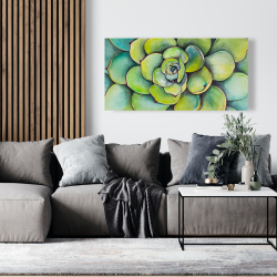 Canvas 24 x 48 - Watercolor succulent plant