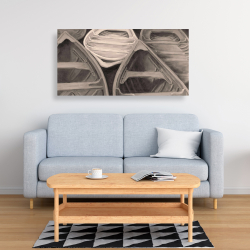Canvas 24 x 48 - Sepia canoes