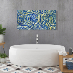 Canvas 24 x 48 - Blue leaf patterns