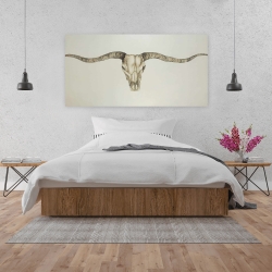 Canvas 24 x 48 - Long horn skull country