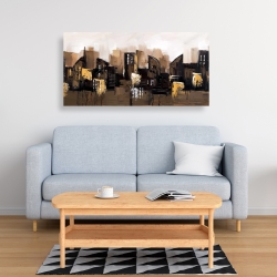 Canvas 24 x 48 - Brown abstract cityscape