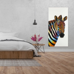 Toile 24 x 48 - Profil coloré d'un zèbre