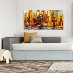 Canvas 24 x 48 - Orange buildings