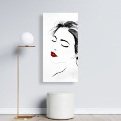 Toile 24 x 48 - Portrait de dame sereine en noir