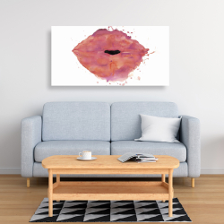 Canvas 24 x 48 - Watercolor pink lipstick