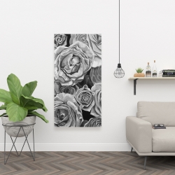 Toile 24 x 48 - Roses en tons de gris